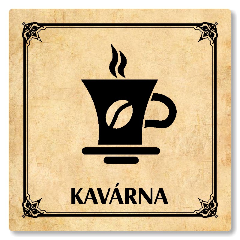 Kavárna, 118x118mm, pergamen, Nebraska